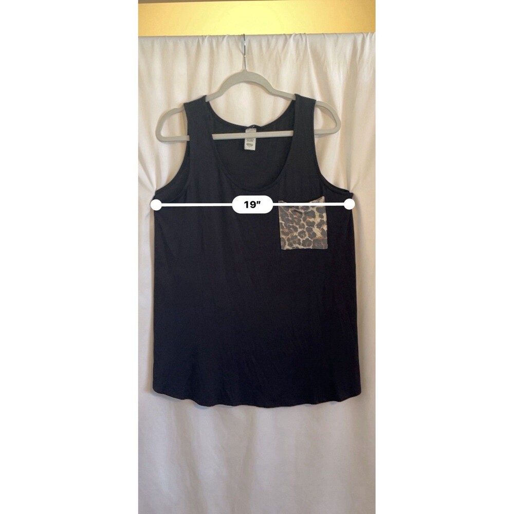 Heimish USA Tank Top Black Cheetah Pocket Stretch Women’s SZ L New With Tags - Picture 10 of 10